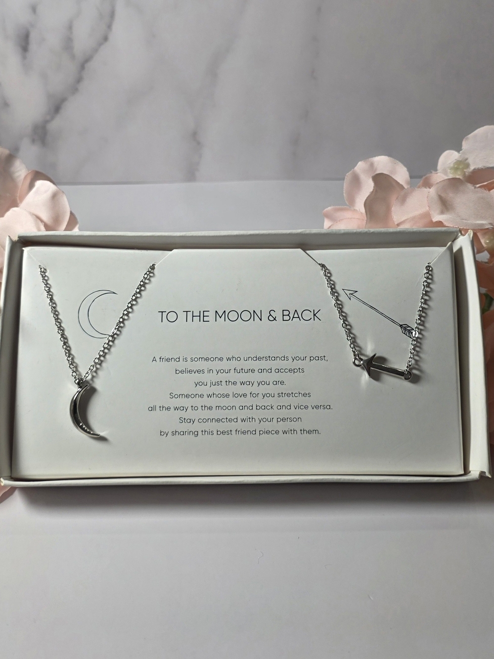 Gemma Simone - To The Moon & Back Silver Best Friend Necklace Set